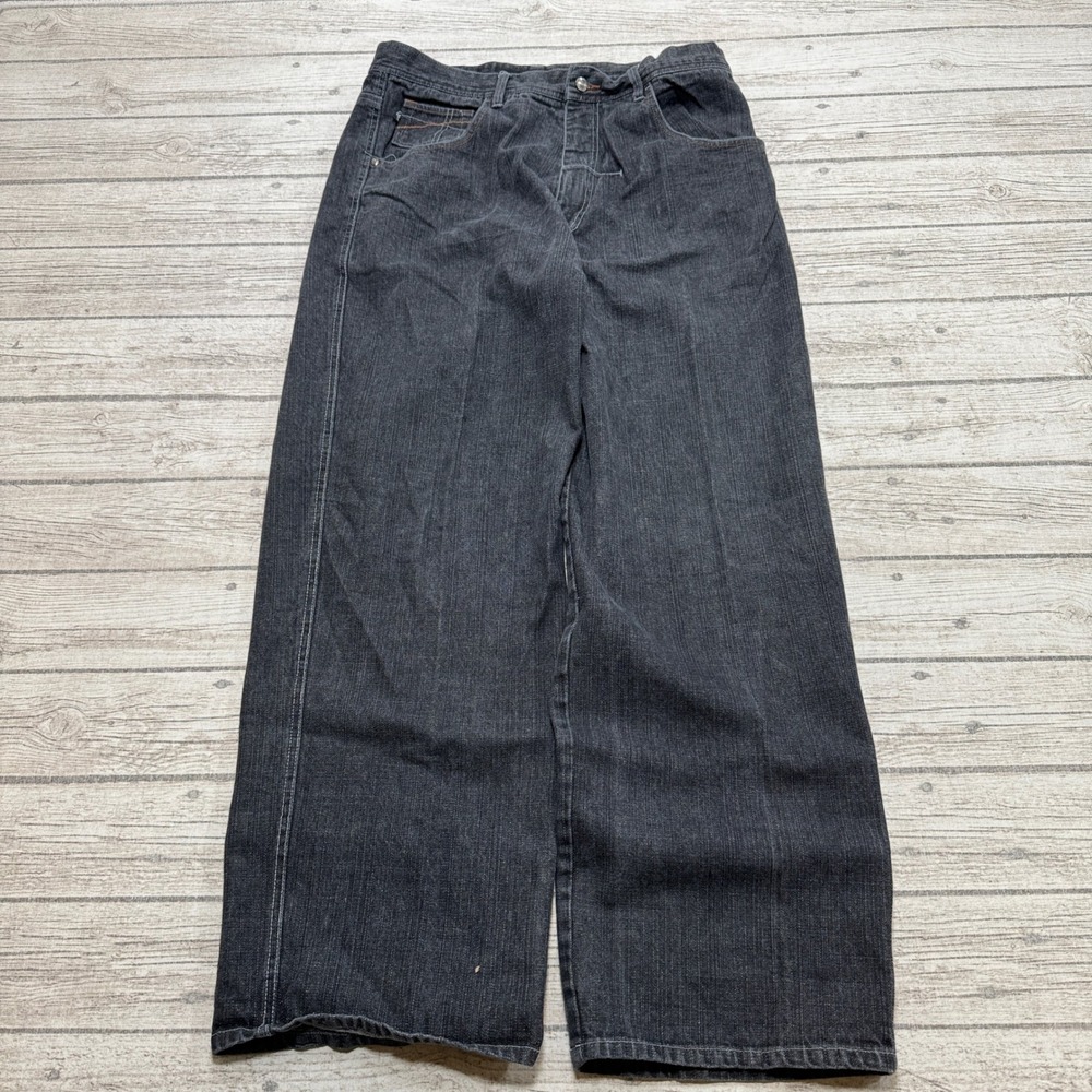 Vintage Mecca Jeans Company Jeans Mens 36x32 Black Wide Leg Baggy Fit Streetwear